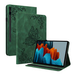 Anti-Slip Tablet Case for Samsung Galaxy Tab S10+ / S9+ PU Leather Imprinted Butterfly Flower Card Holder Stand Cover