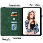 Anti-Slip Tablet Case for Samsung Galaxy Tab S10+ / S9+ PU Leather Imprinted Butterfly Flower Card Holder Stand Cover
