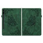 Anti-Slip Tablet Case for Samsung Galaxy Tab S10+ / S9+ PU Leather Imprinted Butterfly Flower Card Holder Stand Cover