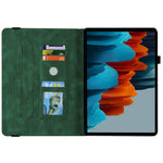 Anti-Slip Tablet Case for Samsung Galaxy Tab S10+ / S9+ PU Leather Imprinted Butterfly Flower Card Holder Stand Cover
