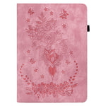 For Samsung Galaxy Tab S10+ / S9+ PU Leather Tablet Cover Butterfly Rose Imprinted Stand Case with Card Slots