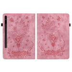 For Samsung Galaxy Tab S10+ / S9+ PU Leather Tablet Cover Butterfly Rose Imprinted Stand Case with Card Slots