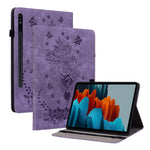 For Samsung Galaxy Tab S10+ / S9+ PU Leather Tablet Cover Butterfly Rose Imprinted Stand Case with Card Slots