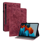 For Samsung Galaxy Tab S10+ / S9+ PU Leather Tablet Cover Butterfly Rose Imprinted Stand Case with Card Slots