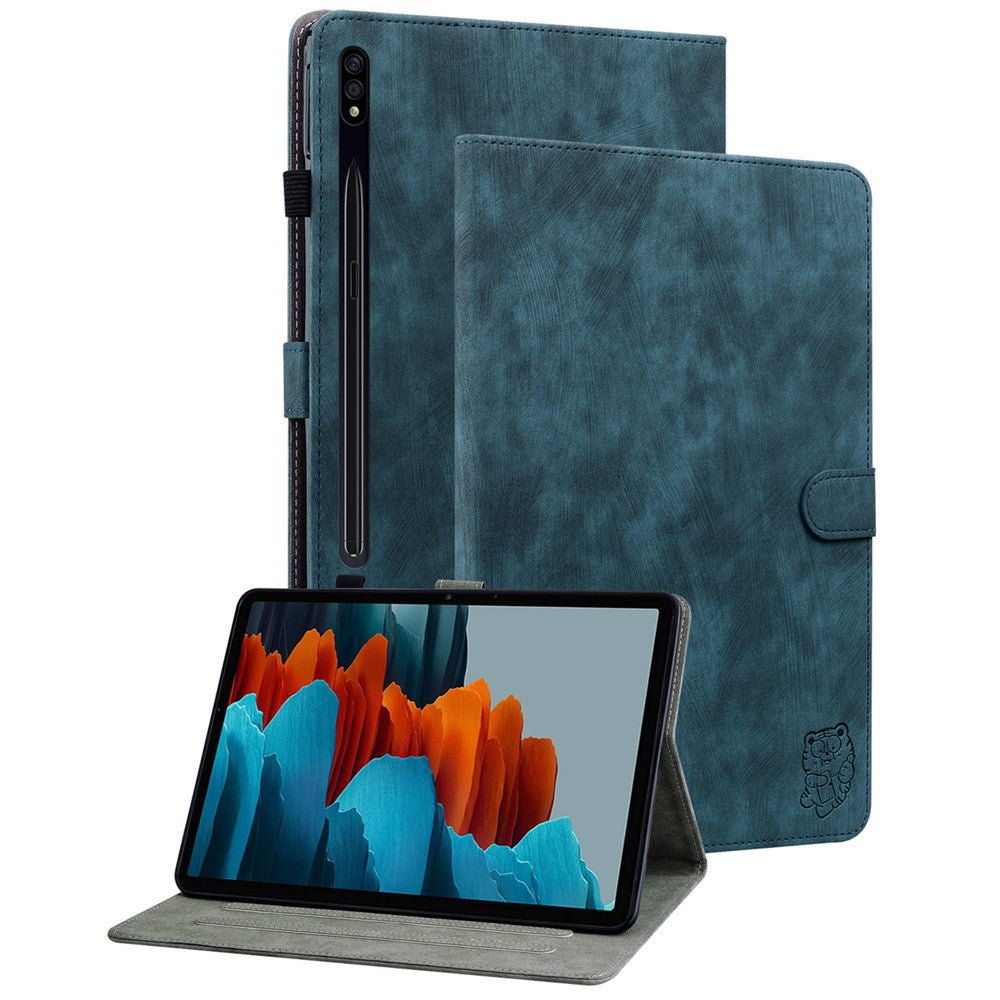 Til Samsung Galaxy Tab S10 FE / S9 FE / S9 Stand Folio Tablet Etui PU Læder Sødt Tigermønster Cover med Kortlomme