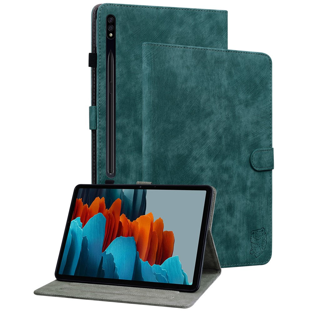 Til Samsung Galaxy Tab S10 FE / S9 FE / S9 Stand Folio Tablet Etui PU Læder Sødt Tigermønster Cover med Kortlomme