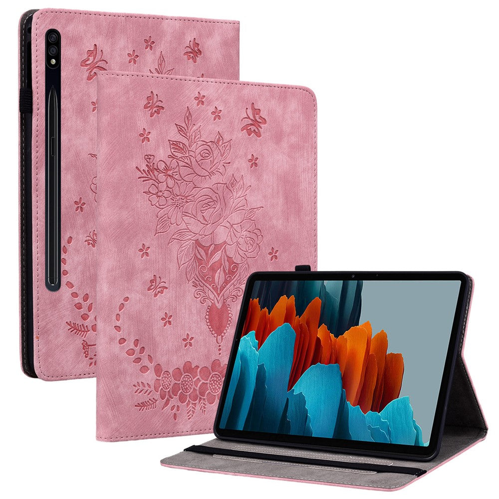 Til Samsung Galaxy Tab S10 FE / S9 FE / S9 Stand Folio Cover PU Læder Præget Kortholder Tablet Cover