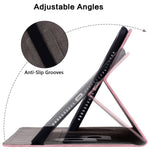 Til Samsung Galaxy Tab S10 FE / S9 FE / S9 Stand Folio Cover PU Læder Præget Kortholder Tablet Cover