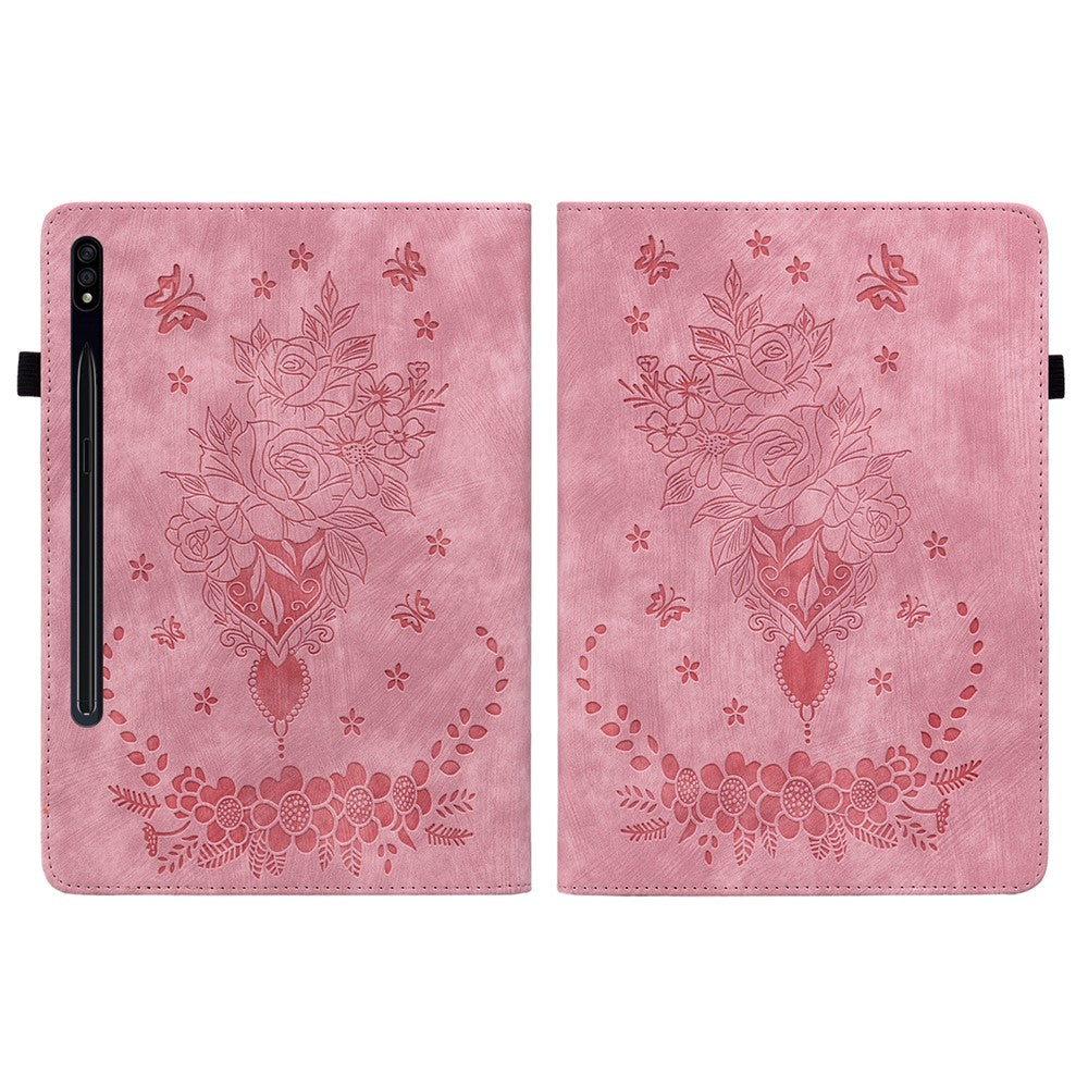 Til Samsung Galaxy Tab S10 FE / S9 FE / S9 Stand Folio Cover PU Læder Præget Kortholder Tablet Cover