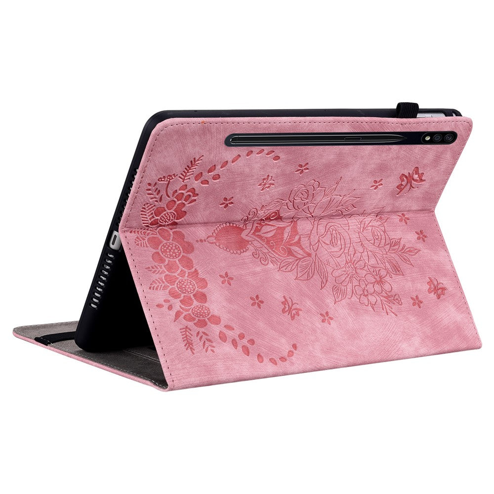 Til Samsung Galaxy Tab S10 FE / S9 FE / S9 Stand Folio Cover PU Læder Præget Kortholder Tablet Cover