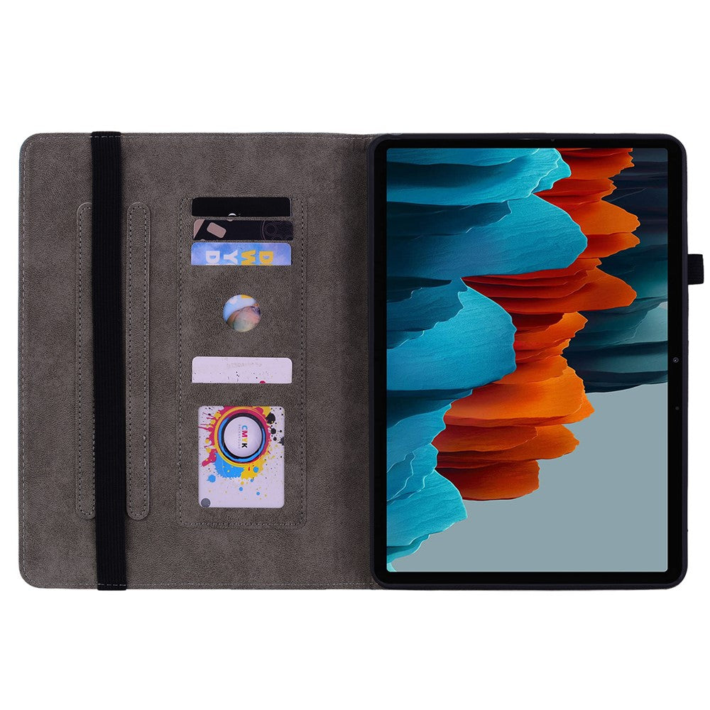 Til Samsung Galaxy Tab S10 FE / S9 FE / S9 Stand Folio Cover PU Læder Præget Kortholder Tablet Cover