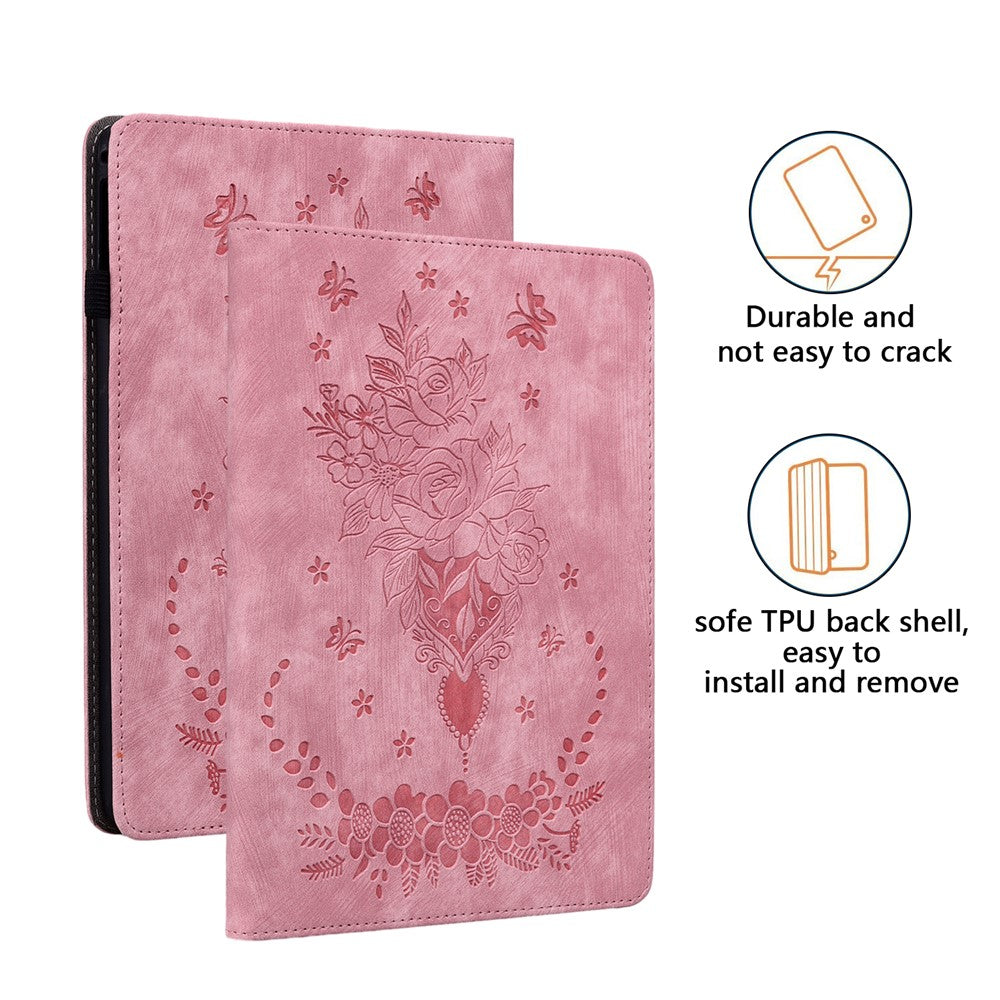 Til Samsung Galaxy Tab S10 FE / S9 FE / S9 Stand Folio Cover PU Læder Præget Kortholder Tablet Cover