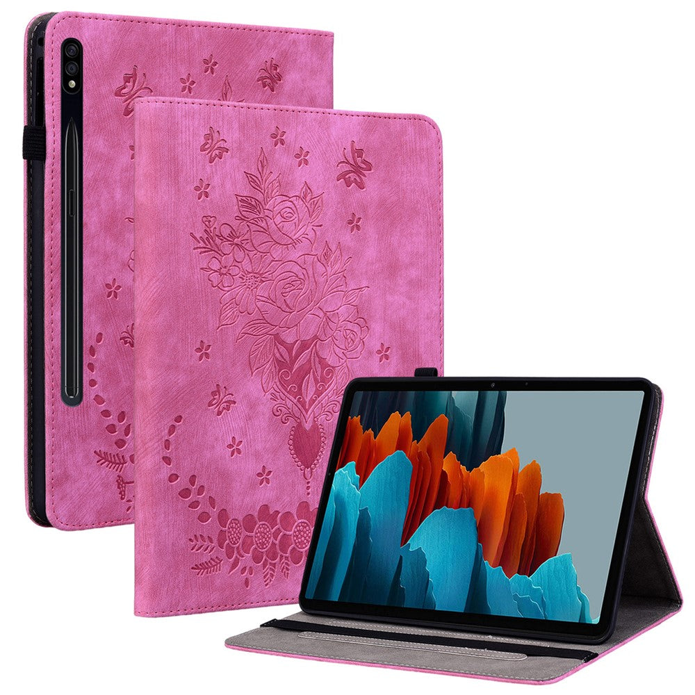 Til Samsung Galaxy Tab S10 FE / S9 FE / S9 Stand Folio Cover PU Læder Præget Kortholder Tablet Cover
