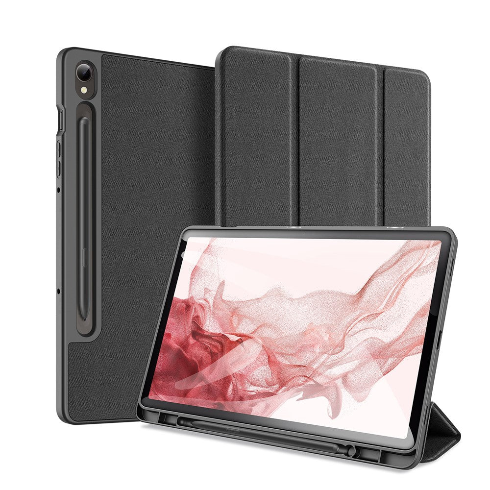 DUX DUCIS Domo Series for Samsung Galaxy Tab S9 Tablet Case PU Leather Stand Shell Tri-Fold Folio Cover