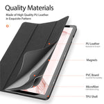 DUX DUCIS Domo Series for Samsung Galaxy Tab S9 Tablet Case PU Leather Stand Shell Tri-Fold Folio Cover