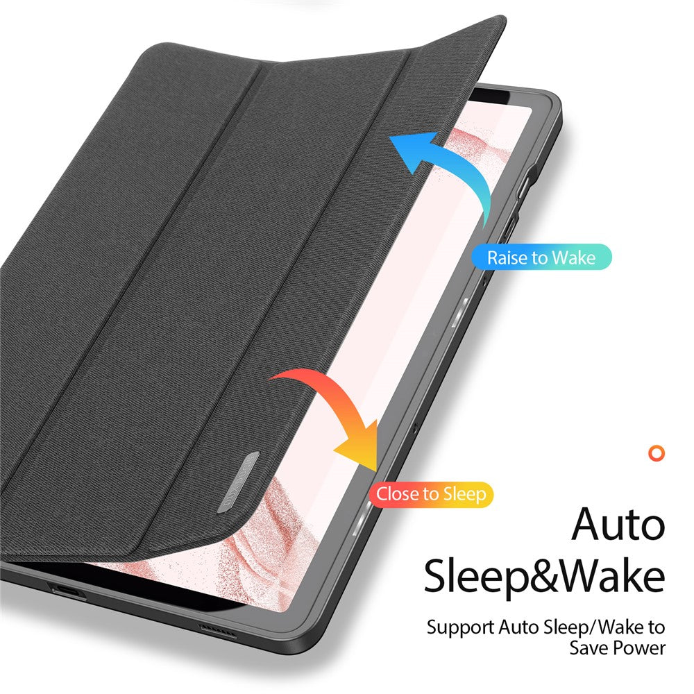 DUX DUCIS Domo Series for Samsung Galaxy Tab S9 Tablet Case PU Leather Stand Shell Tri-Fold Folio Cover