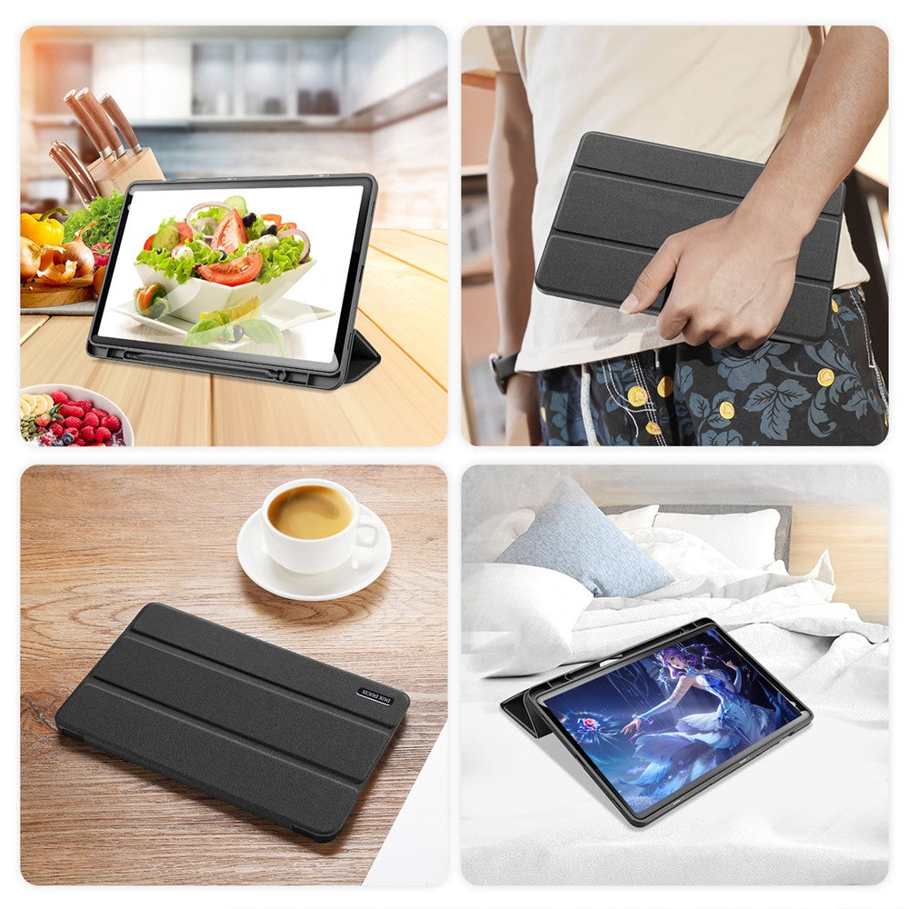 DUX DUCIS Domo Series for Samsung Galaxy Tab S9 Tablet Case PU Leather Stand Shell Tri-Fold Folio Cover