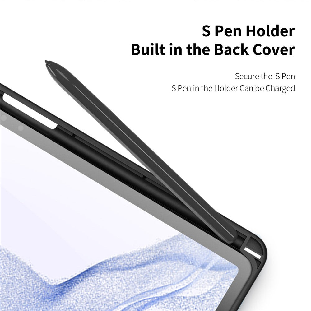 DUX DUCIS TOBY Series For Samsung Galaxy Tab S9+ PU Leather Tri-fold Stand Cover Auto Wake Sleep Tablet Case with Pencil Holder