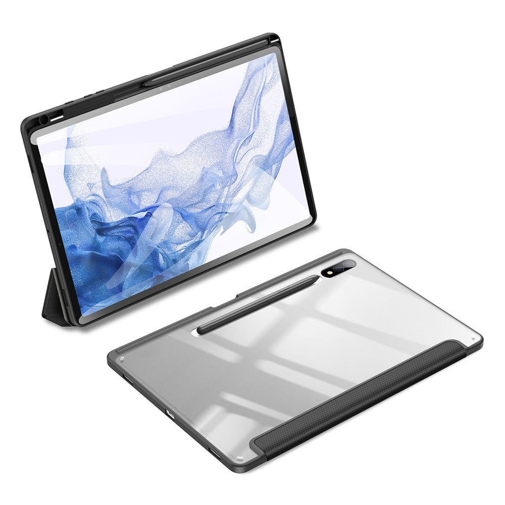 DUX DUCIS TOBY Series For Samsung Galaxy Tab S9+ PU Leather Tri-fold Stand Cover Auto Wake Sleep Tablet Case with Pencil Holder