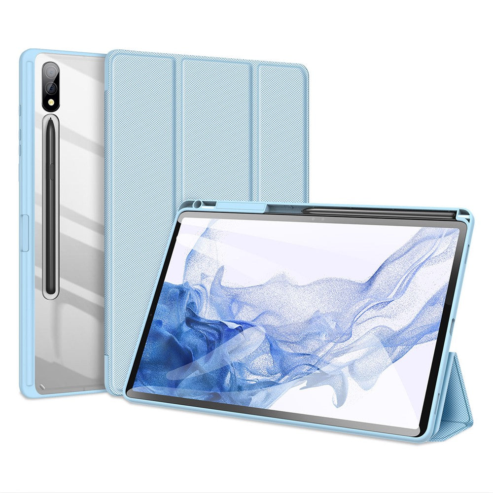 DUX DUCIS TOBY Series For Samsung Galaxy Tab S9+ PU Leather Tri-fold Stand Cover Auto Wake Sleep Tablet Case with Pencil Holder
