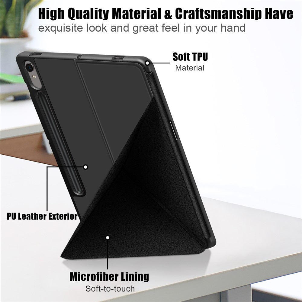 Tabletcover til Samsung Galaxy Tab S10 FE / S9 FE / S9 SM-X710 SM-X716B SM-X718U PU-læder Origami Stativ Beskyttelsescover