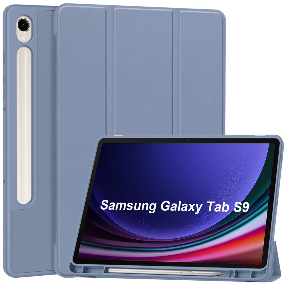 Tri-fold Stand Case for Samsung Galaxy Tab S10 Lite / S10 FE / S9 FE / S9 PU Leather Tablet Cover with Pen Slot
