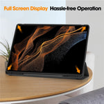 Smart Tablet Case for Samsung Galaxy Tab S9 Ultra, PU Leather Tri-fold Stand Cover with Pen Slot