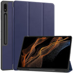 Smart Tablet Case for Samsung Galaxy Tab S9 Ultra, PU Leather Tri-fold Stand Cover with Pen Slot