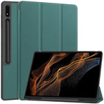 Smart Tablet Case for Samsung Galaxy Tab S9 Ultra, PU Leather Tri-fold Stand Cover with Pen Slot