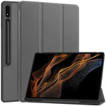 Smart Tablet Case for Samsung Galaxy Tab S9 Ultra, PU Leather Tri-fold Stand Cover with Pen Slot