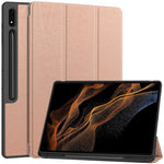 Smart Tablet Case for Samsung Galaxy Tab S9 Ultra, PU Leather Tri-fold Stand Cover with Pen Slot