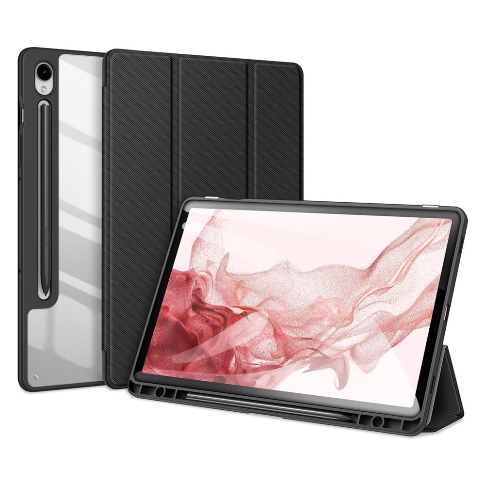 DUX DUCIS TOBY Series For Samsung Galaxy Tab S10 FE / S9 FE / S9 PU Leather Tablet Case Tri-Fold Stand Smart Cover with Pencil Holder