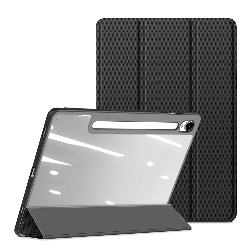 DUX DUCIS TOBY Series For Samsung Galaxy Tab S10 FE / S9 FE / S9 PU Leather Tablet Case Tri-Fold Stand Smart Cover with Pencil Holder
