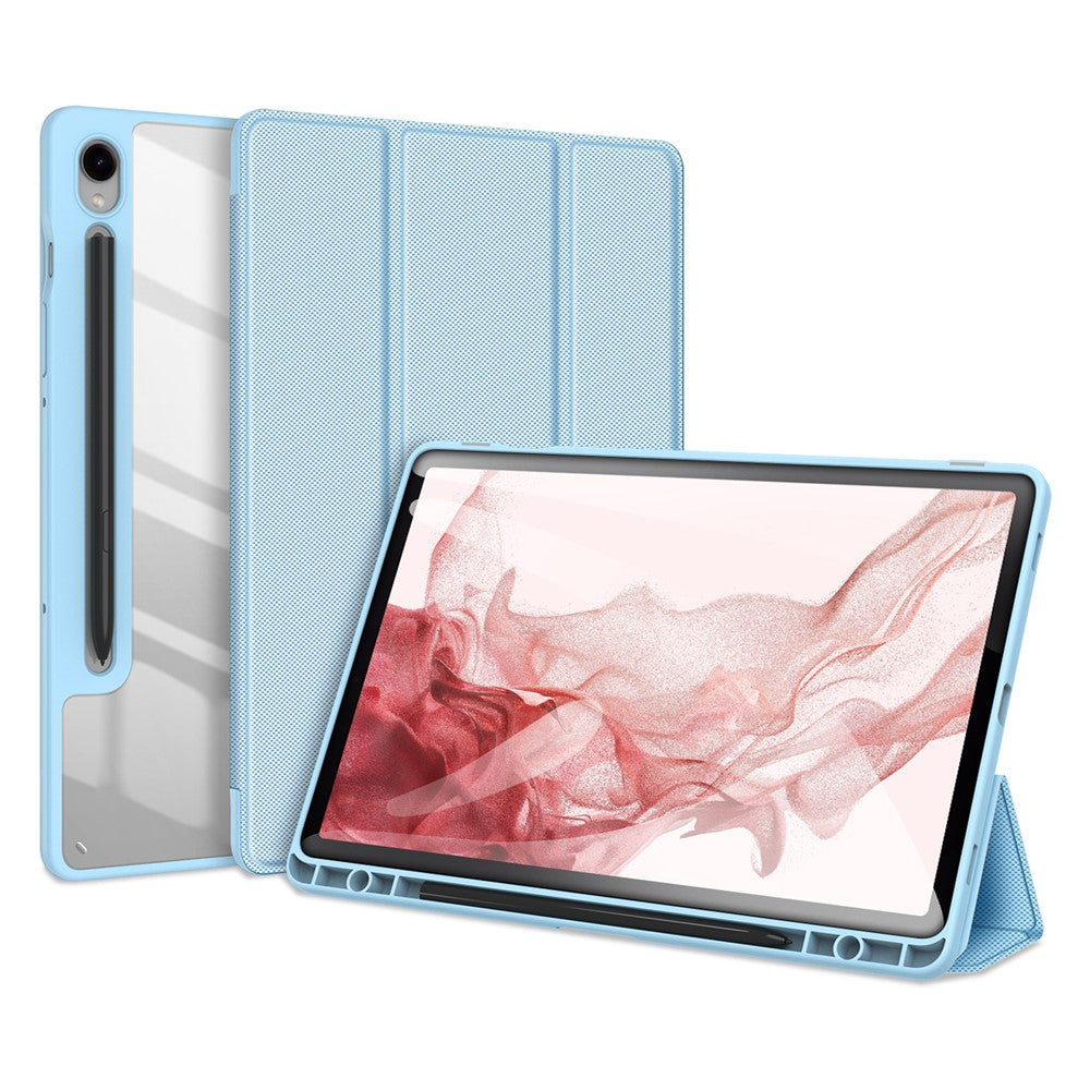 DUX DUCIS TOBY Series For Samsung Galaxy Tab S10 FE / S9 FE / S9 PU Leather Tablet Case Tri-Fold Stand Smart Cover with Pencil Holder