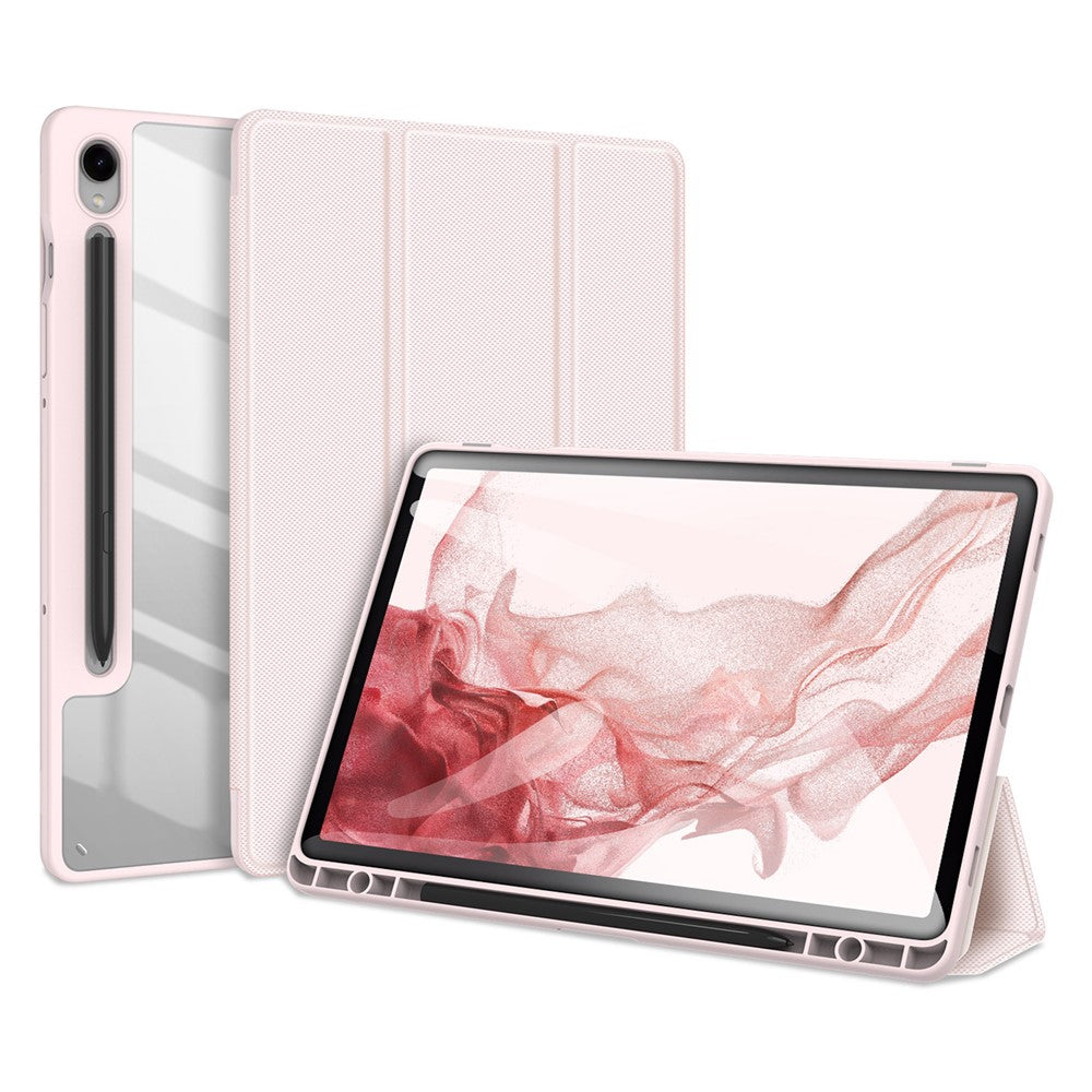 DUX DUCIS TOBY Series For Samsung Galaxy Tab S10 FE / S9 FE / S9 PU Leather Tablet Case Tri-Fold Stand Smart Cover with Pencil Holder