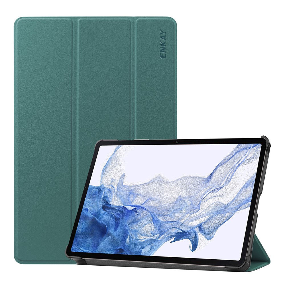 ENKAY HAT PRINCE Smart Tablet Case for Samsung Galaxy Tab S9 , PU Leather+PC Trifold Stand Protective Cover
