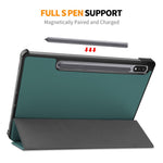 ENKAY HAT PRINCE Smart Tablet Case for Samsung Galaxy Tab S9 , PU Leather+PC Trifold Stand Protective Cover