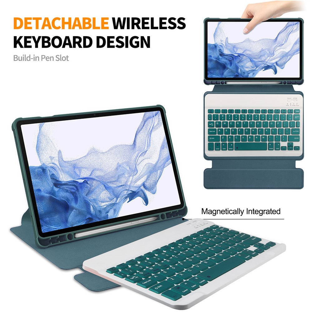 ENKAY HAT PRINCE til Samsung Galaxy Tab S9 PU læder + TPU tablet cover, roterende stander, smart cover med aftageligt tastatur