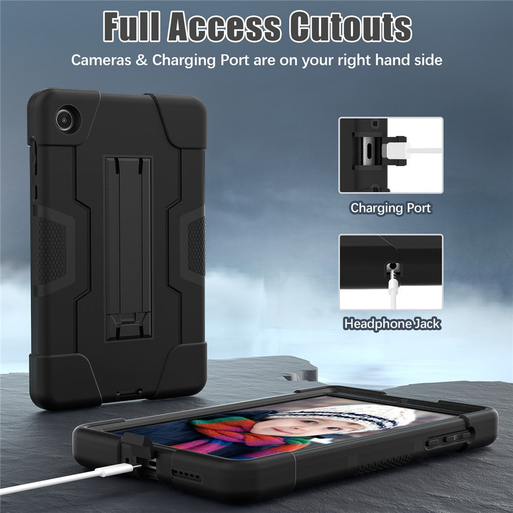 For Lenovo Tab M8 (4th Gen) 2024 TB-301XU / M8 (4th Gen) 2023 TB-300FU Tablet Case Robot Style Silicone + PC Kickstand Cover
