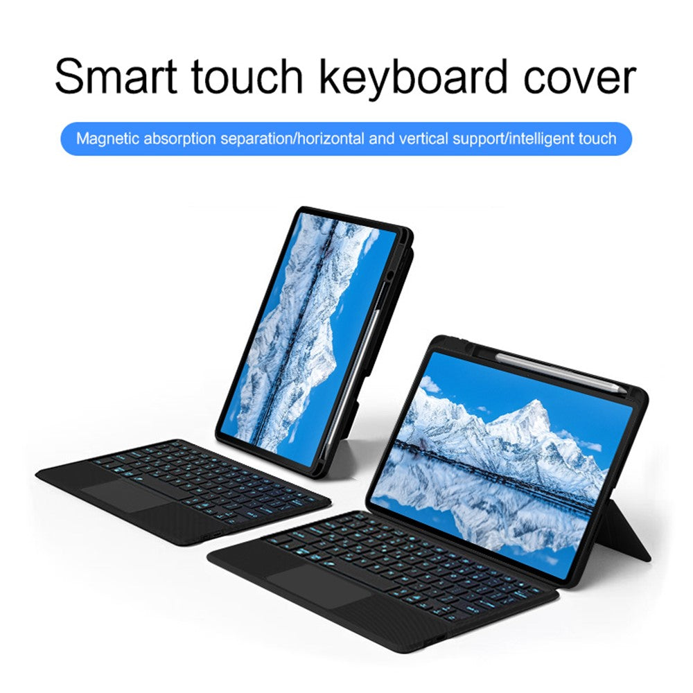For Huawei Qingyun C7 Leather Case + Bluetooth-compatible Keyboard with Backlight Trackpad