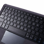 Til Samsung Galaxy Tab S10 FE / S9 FE / S9 Lædercover + Touchpad Bluetooth-kompatibelt Tastatur med Baggrundsbelysning
