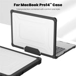 For MacBook Pro 14 inch (2026) A3427 A3426 / (2025) A3434 A3112 A3185 A3401 / (2024) A2918 A2992 / (2023) A2779 / (2022) / (2021) A2442 Heat Dissipation Hard PC+TPU Laptop Case with Kickstand