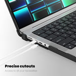 For MacBook Pro 14 inch (2026) A3427 A3426 / (2025) A3434 A3112 A3185 A3401 / (2024) A2918 A2992 / (2023) A2779 / (2022) / (2021) A2442 Heat Dissipation Hard PC+TPU Laptop Case with Kickstand