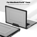 Til MacBook Pro 16 tommer (2026) A3429 A3428 / (2025) A3186 A3403 / (2024) A2991 / (2023) A2780 / (2021) A2485 skridsikker laptopcover med varmeafledning PC+TPU støttefod