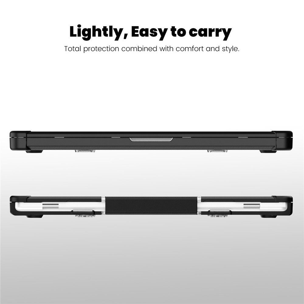 Til MacBook Pro 16 tommer (2026) A3429 A3428 / (2025) A3186 A3403 / (2024) A2991 / (2023) A2780 / (2021) A2485 skridsikker laptopcover med varmeafledning PC+TPU støttefod