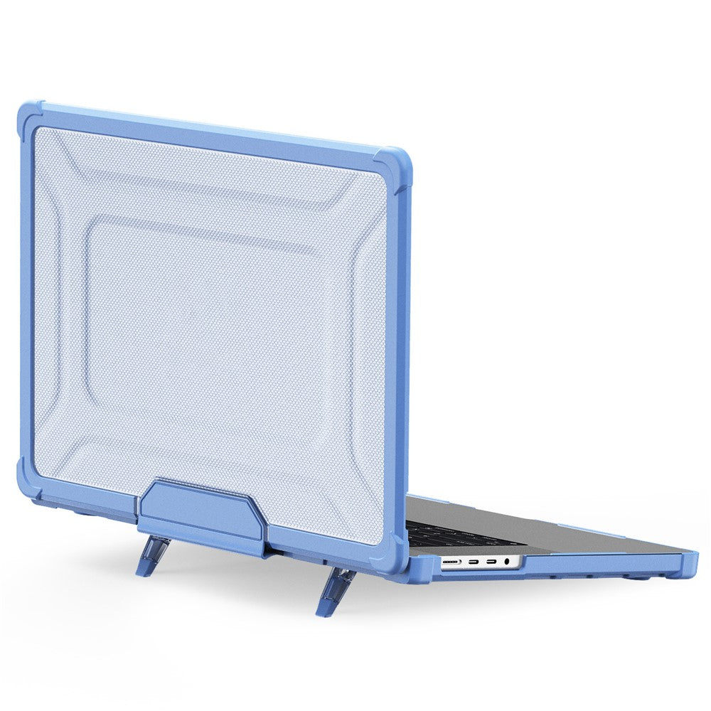 Til MacBook Pro 16 tommer (2026) A3429 A3428 / (2025) A3186 A3403 / (2024) A2991 / (2023) A2780 / (2021) A2485 skridsikker laptopcover med varmeafledning PC+TPU støttefod