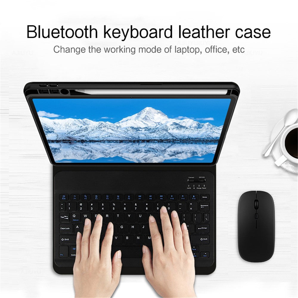 For Huawei Qingyun C7 Leather Stand Tablet Case with Detachable Magnetic Wireless Keyboard (Without Touchpad)