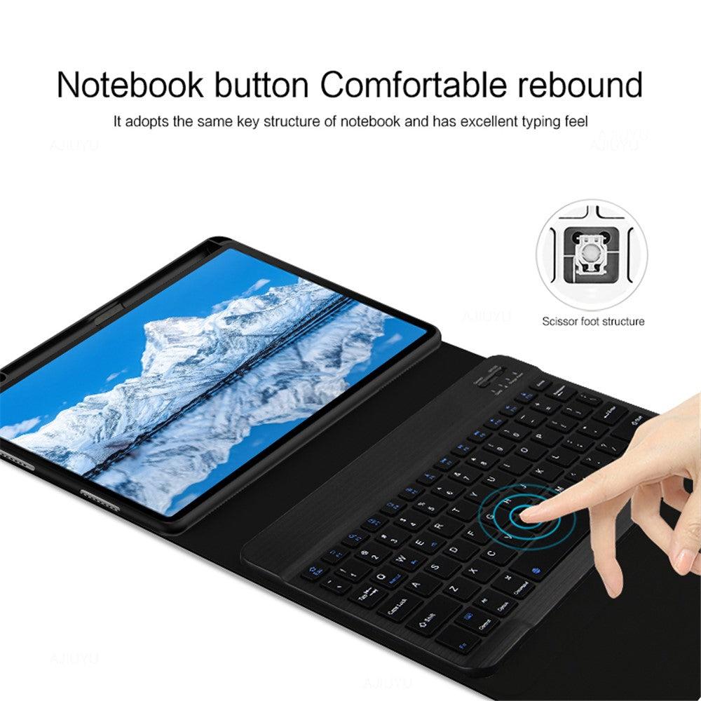 For Huawei Qingyun C7 Leather Stand Tablet Case with Detachable Magnetic Wireless Keyboard (Without Touchpad)