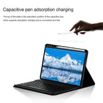For Huawei Qingyun C7 Leather Stand Tablet Case with Detachable Magnetic Wireless Keyboard (Without Touchpad)