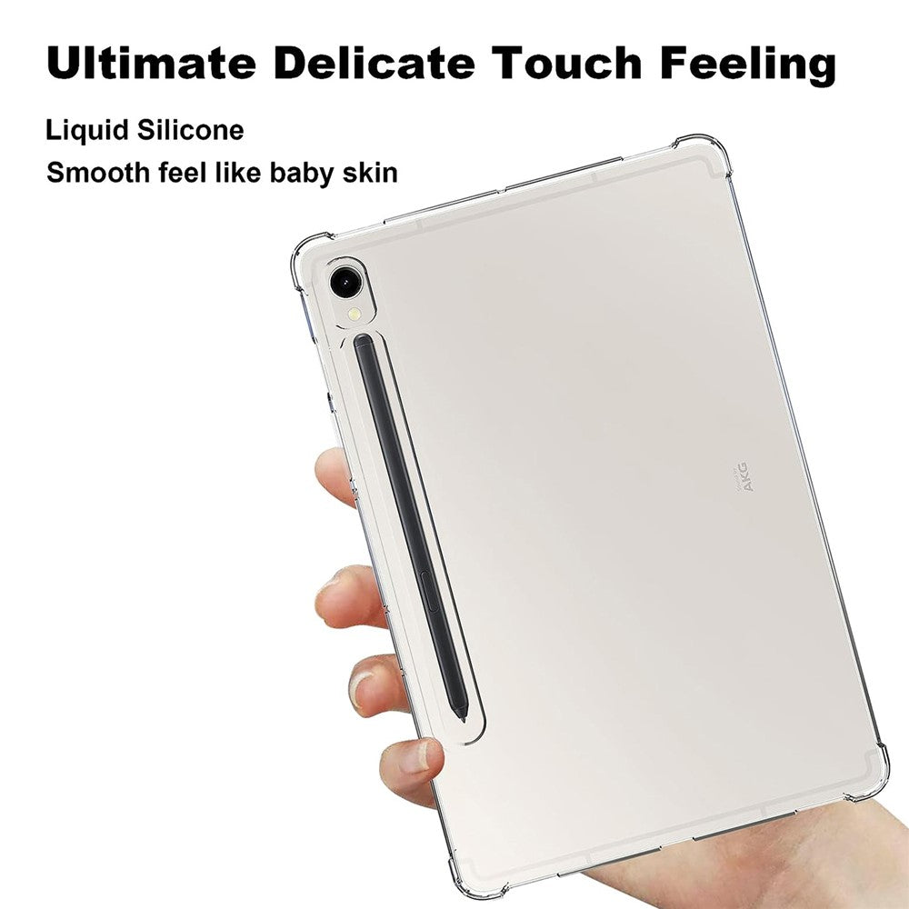 Til Samsung Galaxy Tab S9 Tabletcover med forstærkede hjørner, stødsikkert, transparent TPU-cover